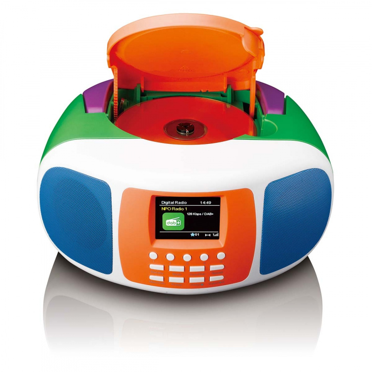 Lenco Kannettava DAB+/FM-radio Bluetooth®:llä, CD-soittimella ja suurella LCD-värinäytöllä Iloiset värit lapsille Lenco Kannettava DAB+/FM-radio Bluetooth®:llä, CD-soittimella ja suurella LCD-värinäytöllä Iloiset värit lapsille
