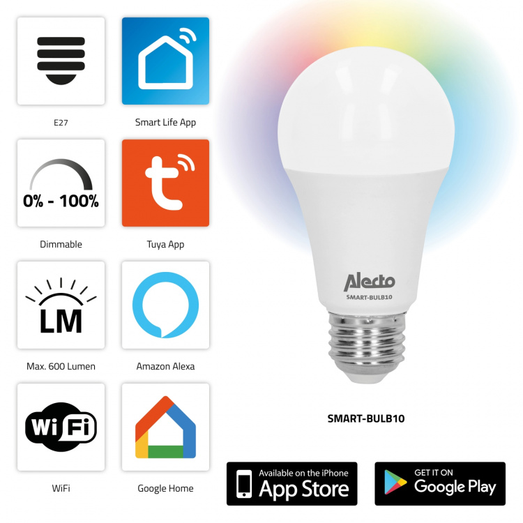 Alecto Älykäs LED-värivalaisin Wi-Fi 4-pack Alecto Älykäs LED-värivalaisin Wi-Fi 4-pack