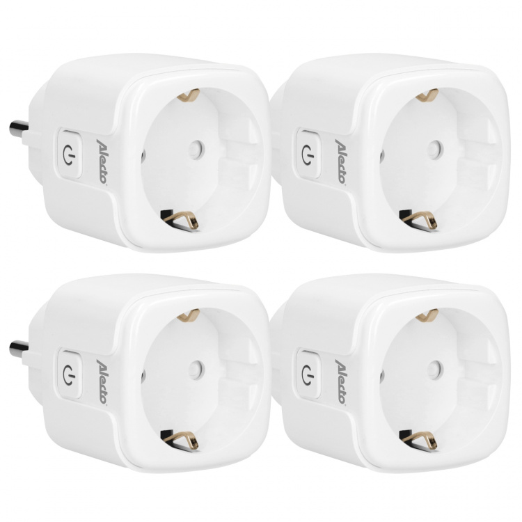 Alecto Älykäs Wi-Fi-pistoke energiamittarilla 16A 3680W 4-pack Valkoinen Alecto Älykäs Wi-Fi-pistoke energiamittarilla 16A 3680W 4-pack Valkoinen