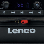Lenco Roiskevesisuojattu Bluetooth®-kaiutin FM-radio USB ja micro SD valotehosteilla Musta Lenco Roiskevesisuojattu Bluetooth®-kaiutin FM-radio USB ja micro SD valotehosteilla Musta