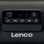 Lenco Roiskevesisuojattu Bluetooth®-kaiutin FM-radio USB ja micro SD valotehosteilla Musta Lenco Roiskevesisuojattu Bluetooth®-kaiutin FM-radio USB ja micro SD valotehosteilla Musta