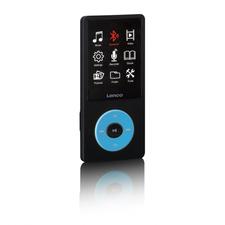 Lenco MP3/MP4-soitin Bluetooth®:llä ja 8 GB:n sisäisellä muistilla Sininen Lenco MP3/MP4-soitin Bluetooth®:llä ja 8 GB:n sisäisellä muistilla Sininen