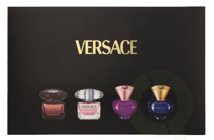 Versace Miniatures Set Women 20 ml 4x5ml - Crystal Noir Edt/Bright Crystal Edt/Dylan Purple Edp/Dylan Blue Edp