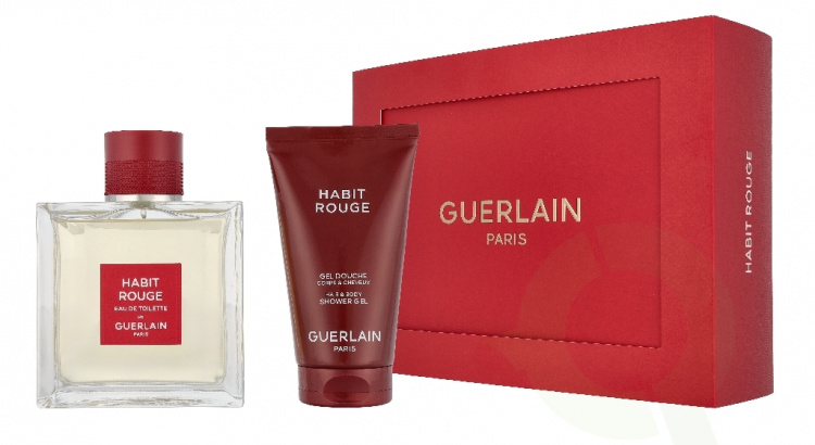 Guerlain Habit Rouge Giftset 175 ml Edt Spray 100ml/Shower Gel 75ml