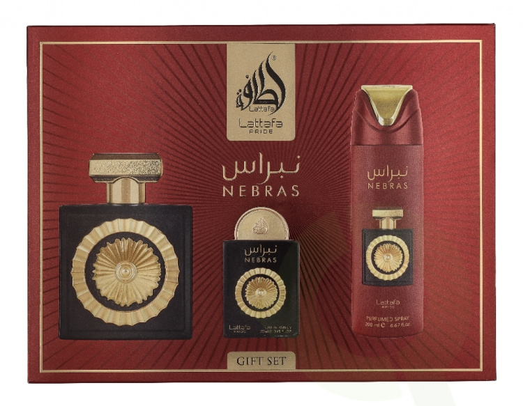 Lattafa Pride Nebras Giftset 320 ml Edp Spray 100ml/Edp Spray 20ml/Deo Spray 200ml