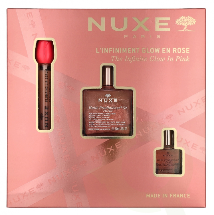 Nuxe Glow Huile Prodigieuse Floral 68 ml Oil 50ml / Oil10ml / Plumping Lip Serum 8ml