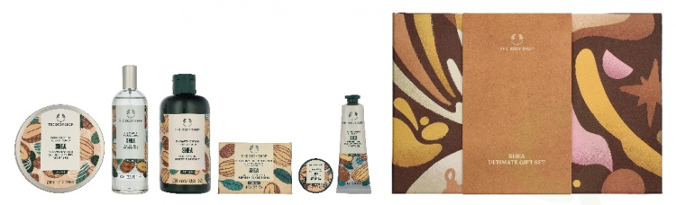 The Body Shop G4 Large Shea Giftset 730 ml Body Butter 200ml/Body Lotion 250ml/Shower Cream 250ml/Hand Cream 30ml