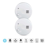 Alecto Mini-savunilmaisin 5 vuoden paristolla 2-pack Valkoinen