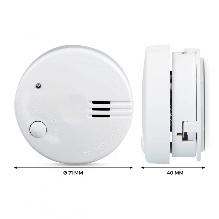 Alecto Mini-savunilmaisin 5 vuoden paristolla 2-pack Valkoinen