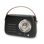 Nedis FM-radio | Kannettava malli | Bluetooth® / FM | Akkukäyttöinen / USB Virta | Analoginen | 10 W | Bluetooth® | Musta