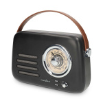 Nedis FM-radio | Kannettava malli | Bluetooth® / FM | Akkukäyttöinen / USB Virta | Analoginen | 10 W | Bluetooth® | Musta