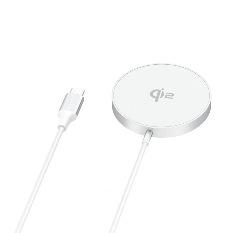 Gear Langaton Laturi Qi2 Nopea Lataus 15W Hopea/Alumiini