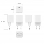 Gear Laturi 220V 2xUSB-C PD/PPS 65W GaN Valkoinen