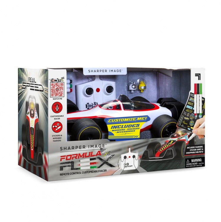 Sharper Image Leluauto Toy RC Formula Flex Racer Doodle