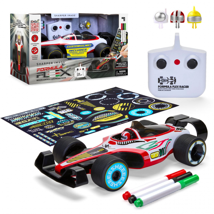 Sharper Image Leluauto Toy RC Formula Flex Racer Doodle