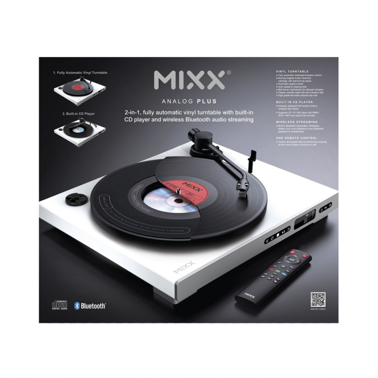 MIXX Vinyl- och CD-Spelare Analog Plus 2-in-1 Vit