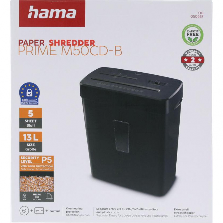 Hama Paperisilppuri Prime M50CD-B Musta