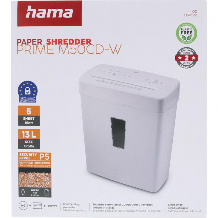 Hama Paperisilppuri Prime M50CD-W Valkoinen