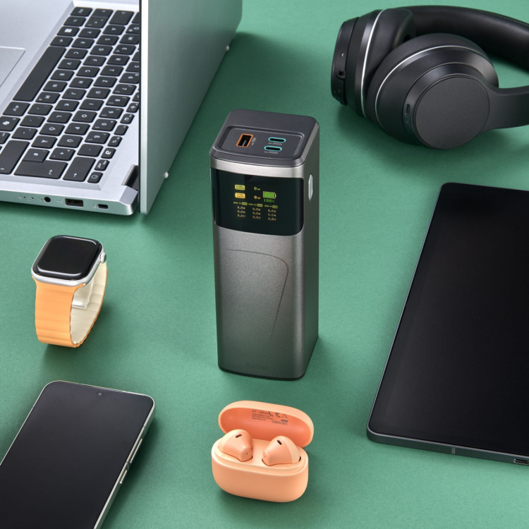 Hama Virtapankki 20000mah 2xUSB-C 1xUSB-A 65W Nopea Lataus