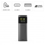 Hama Virtapankki 24000mah 2xUSB-C 1xUSB-A 200W Nopea Lataus