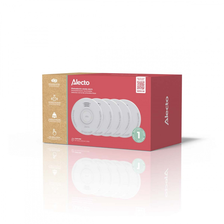 Alecto Itsenäinen savuhälytin 1 vuoden paristolla 5 kpl