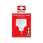 SKROSS Reseadapter Europa till Schweiz + Italien + Brasilien - För 2- och 3-poliga enheter (jordad eller Euro-kontakt)