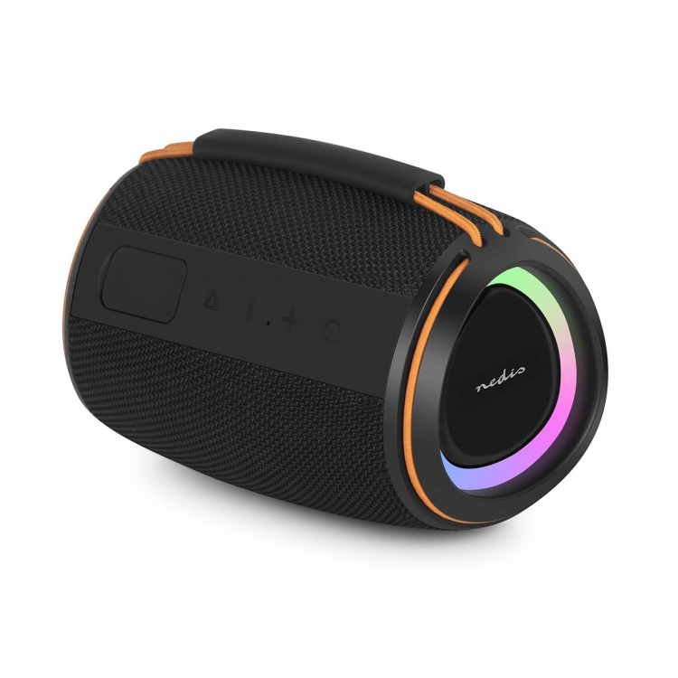 Nedis Bluetooth® Kaiutin | 360 min | Kannettava muotoilu | 40 W | Mono | Etusivu / Portable / Ulkokäyttöinen | Linkitettävä | Musta / Oranssi