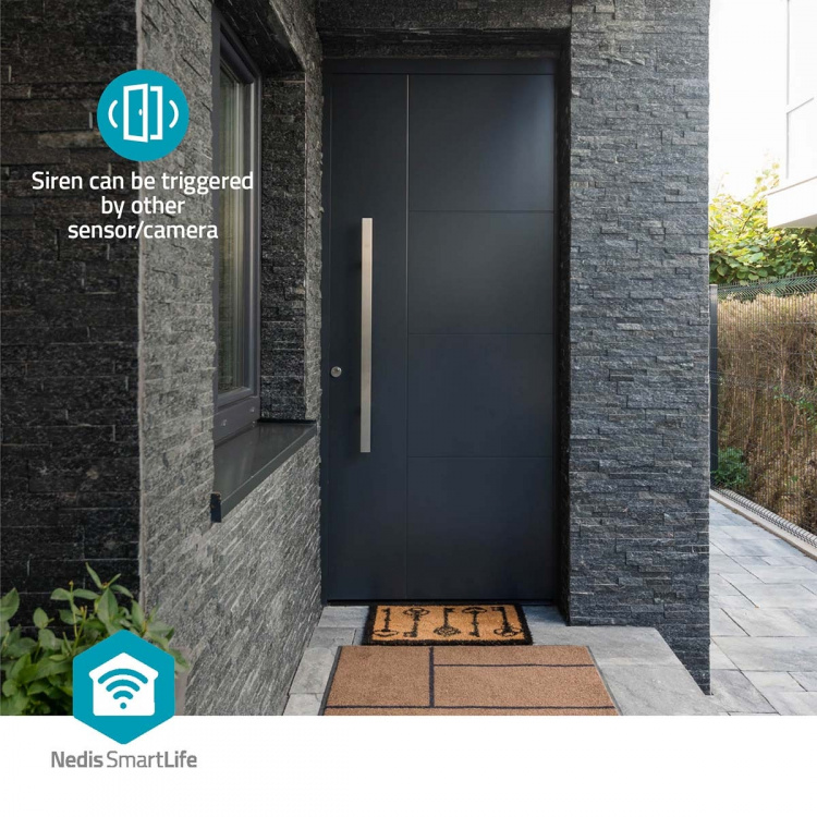 Nedis SmartLife Soittokello | RF, frequency 433 Mhz / Wi-Fi | Verkkovirtakäyttöinen | 60 melodiaa | 100 - 240 V AC | Säädettävä äänenvoimakkuus | Valkoinen