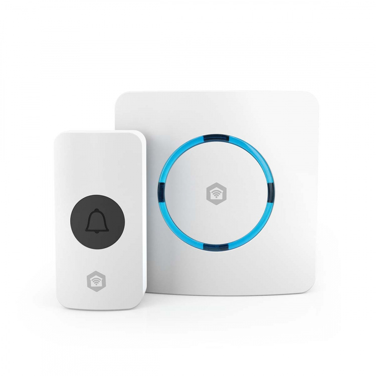 Nedis SmartLife Soittokello | RF, frequency 433 Mhz / Wi-Fi | Verkkovirtakäyttöinen | 60 melodiaa | 100 - 240 V AC | Säädettävä äänenvoimakkuus | Valkoinen