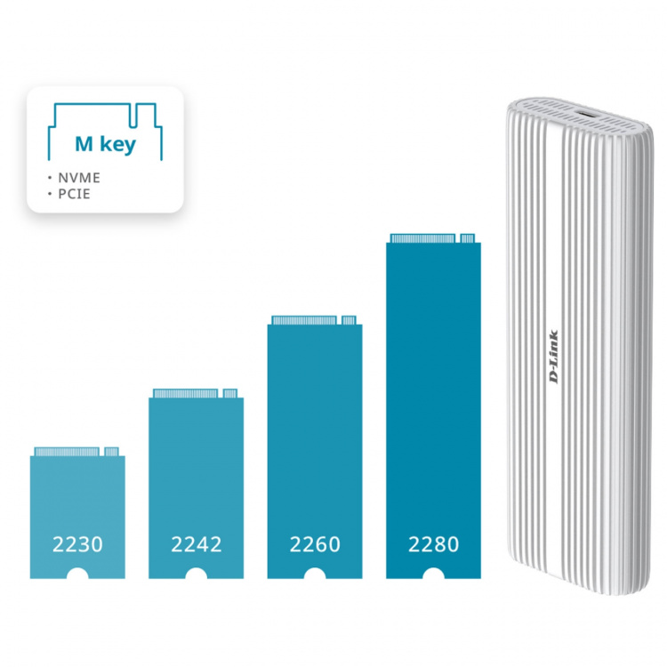 D-Link DSP-111 Kabinett USB-C 3.2 M.2 NVMe/NGFF SSD