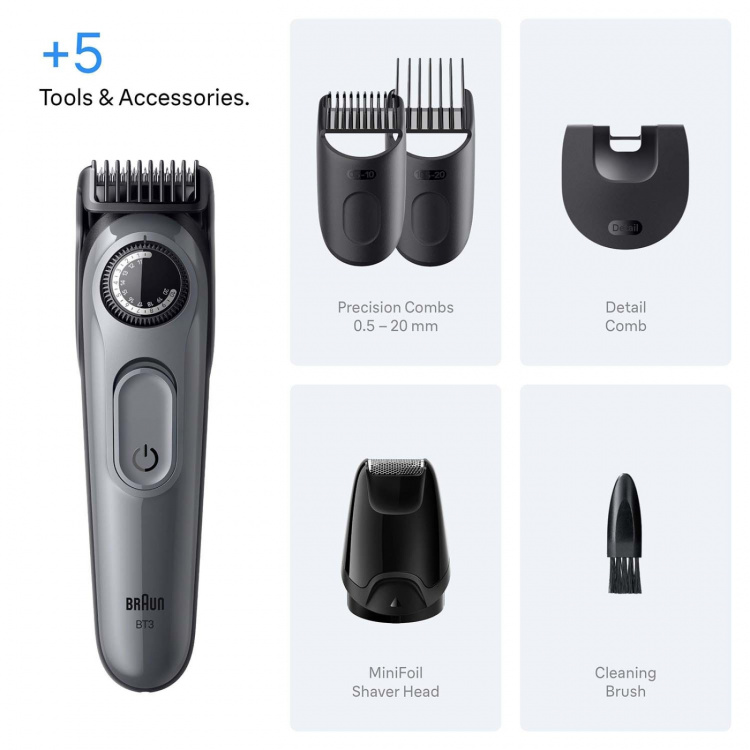 Braun Skäggtrimmer BT 3560 +5 stylingtillbehör