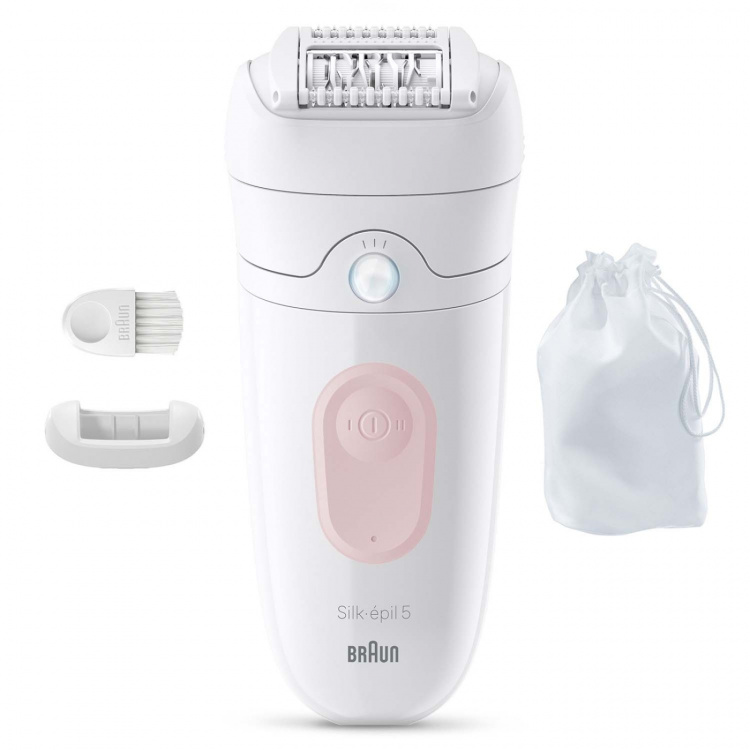 Braun Epilator Silk·épil 5, Wet & Dry, Enkel Hårborttagning, Långvarigt Slät Hud, 5-011, Flamingo