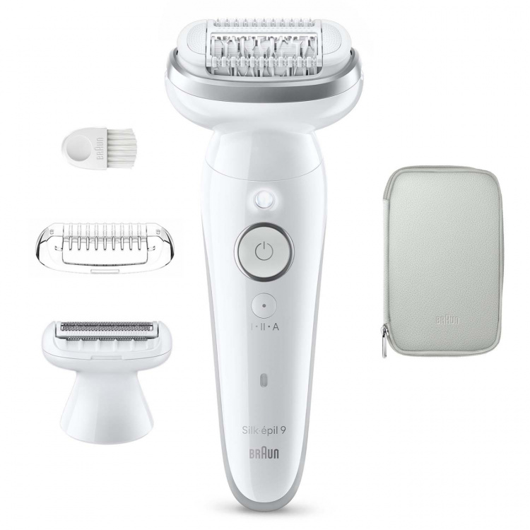 Braun Epilator Silk·épil 9 Wet & Dry, Långvarigt Slät Hud, 9-030, Silver