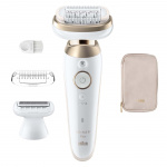 Braun Epilator Silk·épil 9 Flex Wet & Dry, Långvarigt Slät Hud, 9-030 3D, Guld