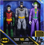 BATMAN 3-hahmoinen pakkaus, 30 cm:n kokoiset hahmot: BATMAN, Robin ja Jokeri