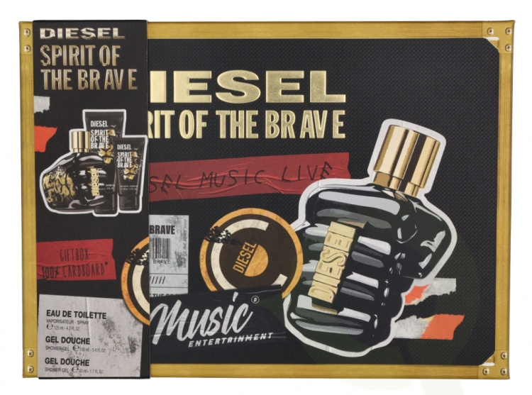 Diesel Spirit Of The Brave Pour Homme Giftset 275 ml Edt Spray 125ml/Shower Gel 100ml/Shower Gel 50ml