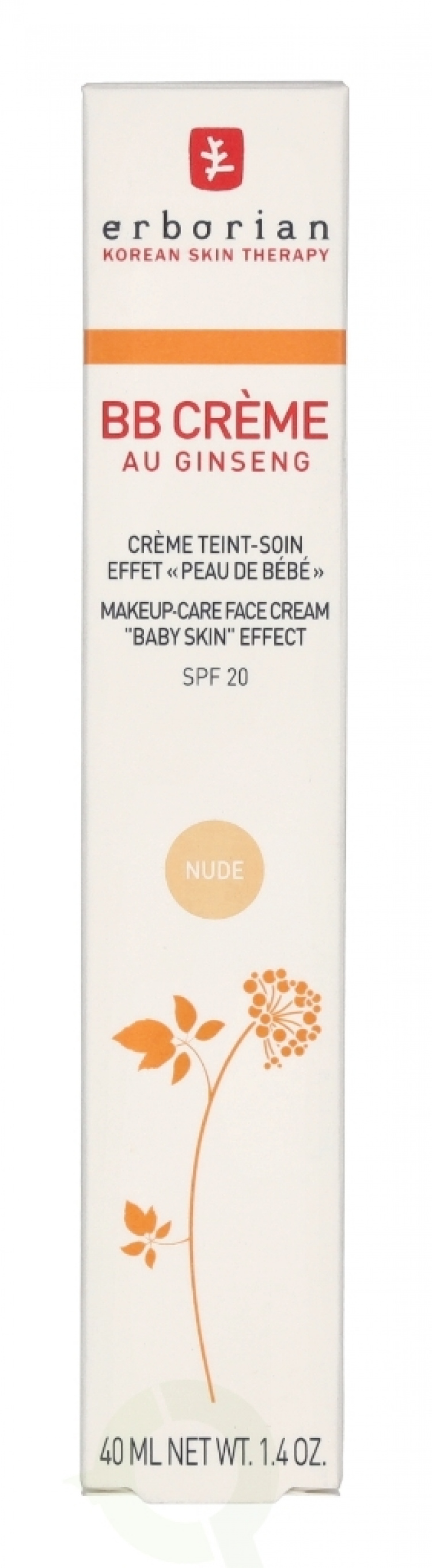 Erborian BB Cream Au Ginseng 5-In-1 Baby Skin Effect SPF20 40 ml Nude