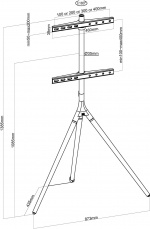 One for All WM7471 -Design lattiajalusta 32-65