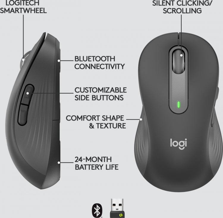 Logitech Signature M650 L LEFT -langaton hiiri, musta