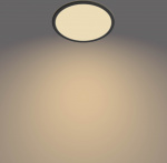 Philips Superslim CL550 -kattovalaisin, pyöreä, musta, 1300 lm, 2700K