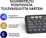 Logitech Pebble Keys 2 K380s -näppäimistö, harmaa
