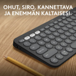 Logitech Pebble Keys 2 K380s -näppäimistö, harmaa