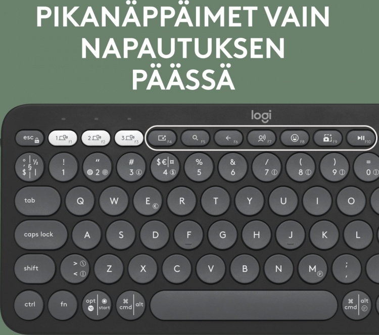 Logitech Pebble Keys 2 K380s -näppäimistö, harmaa