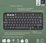 Logitech Pebble Keys 2 K380s -näppäimistö, harmaa