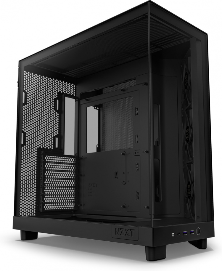 NZXT H6 Flow ATX-kotelo panoraamaikkunalla, musta