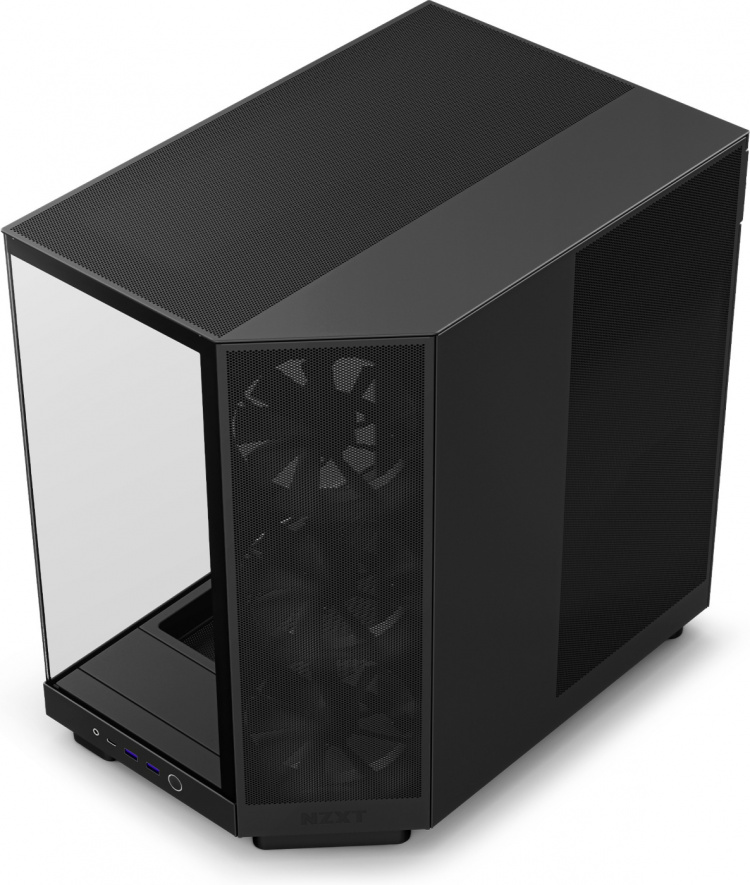 NZXT H6 Flow ATX-kotelo panoraamaikkunalla, musta