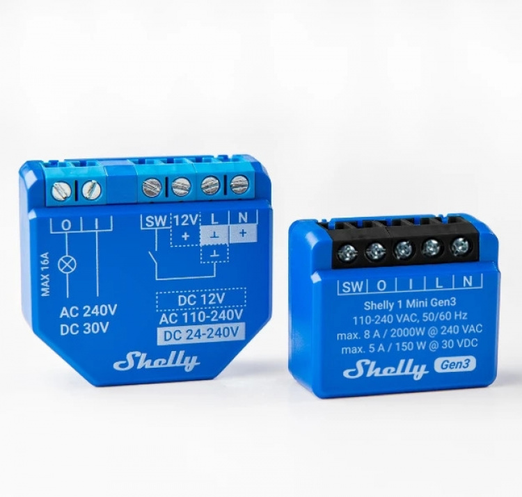 Shelly 1 Mini Gen3 -relekytkin wifi-verkkoon