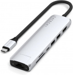 Satechi 7-in-1 USB-C Slim Multiport -adapteri Ethernetillä, hopea