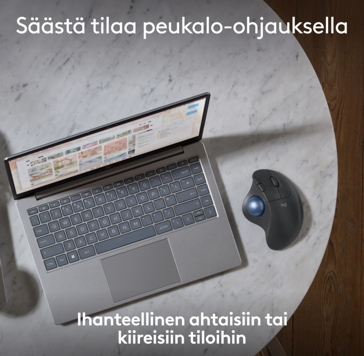 Logitech Ergo M575S -pallohiiri, grafiitti