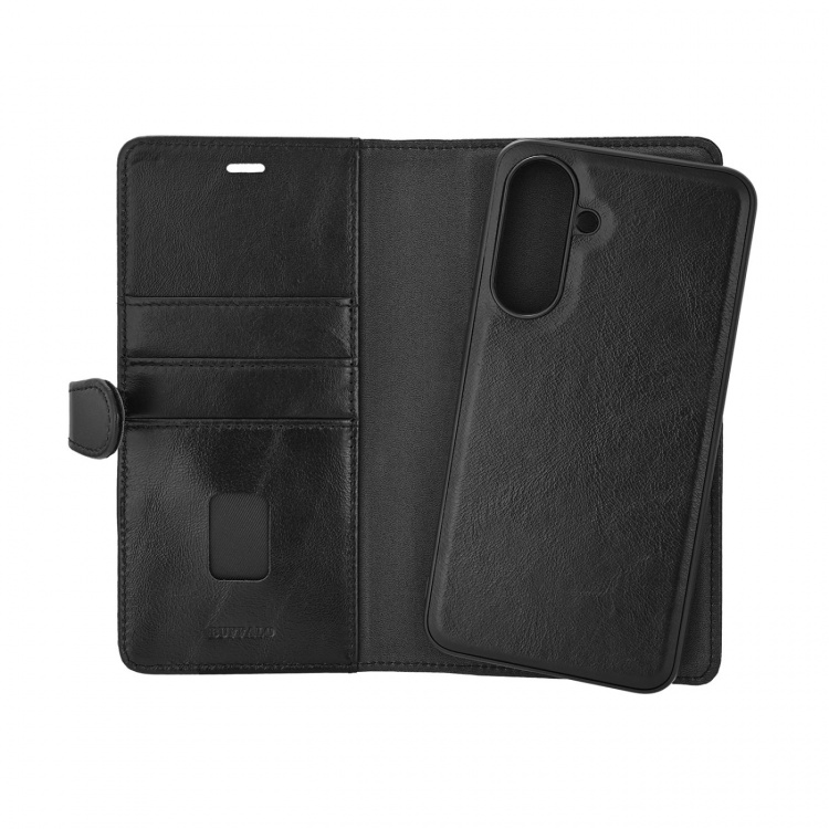 Buffalo Mobiili Lompakko 2in1 3 Korttia Nahka Musta - Samsung Galaxy A57 5G